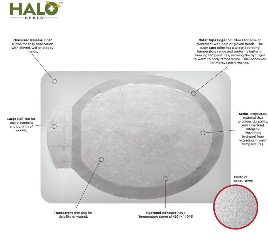 Okliuzinis krūtinės tvarstis "Halo Chest Seal" (2 vnt. rinkinys)